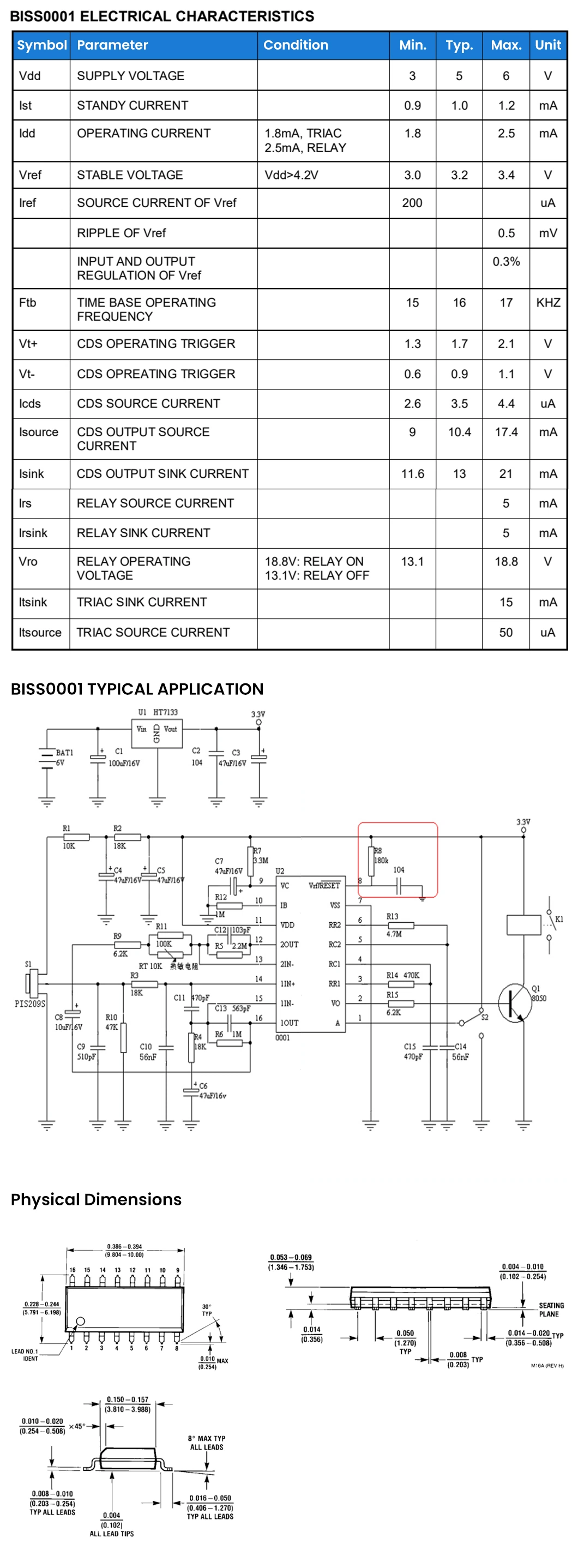 Haiwang Mini Infrared PIR Sensing Controller Hr008 China Infrared Detector Module Hc-008 Factory Sop8 Package High Noise Immunity PIR Switch