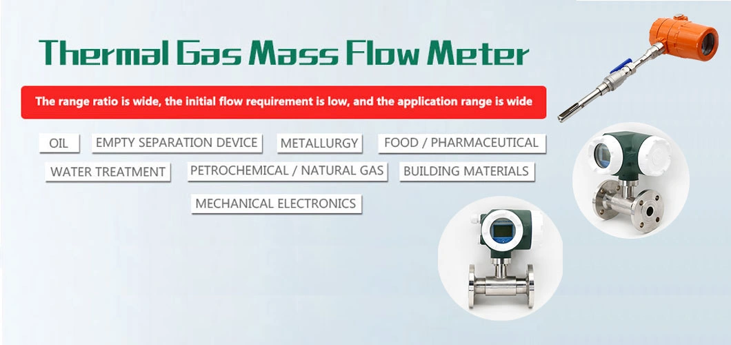 High Precision Thermal Gas Mass Flow Meter 24V Power Supply, 4-20mA Output Oxygen, Air, Nitrogen
