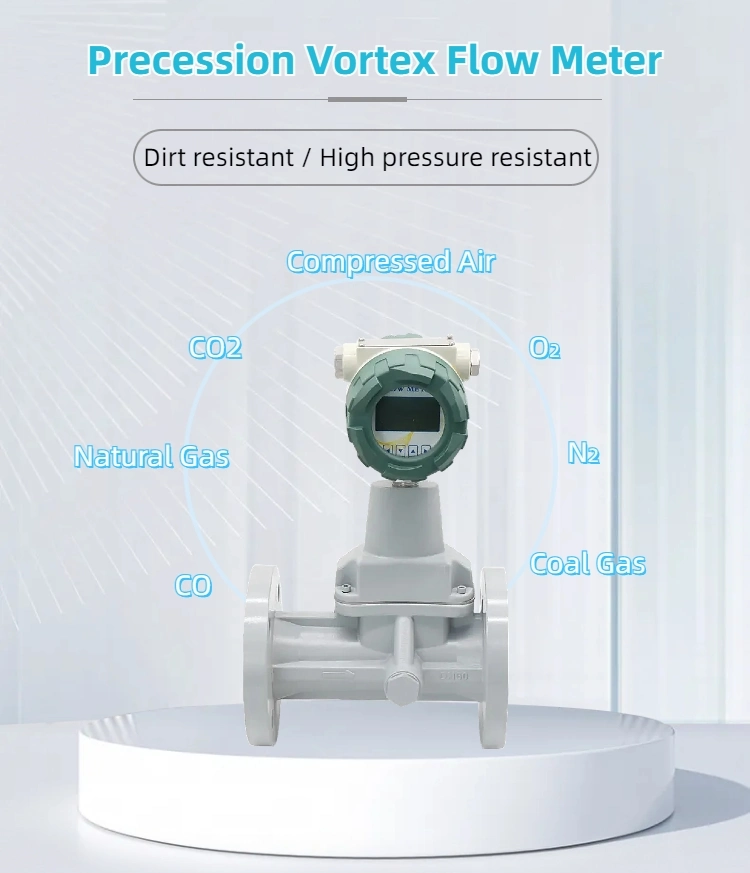 Precession Vortex Flowmeter Natural Gas Methane Air Nitrogen Oxygen Gas Flow Meter