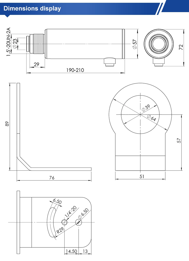 Biedas 2s140A/2s140ar Distance 4-20mA RS485 Optical Non-Contact Pyrometer Infrared Temperature Sensor