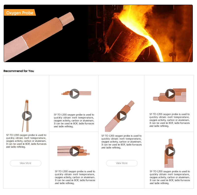 Fast Thermocouple Metallurgical Sensors Factory Molten Steel Temperature Oxygen Measurement Probe