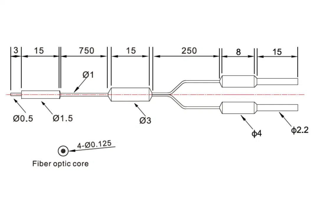 Diffuse Reflection Fiber Optic Components Optical Light Cable Quick Response Fiber Sensor