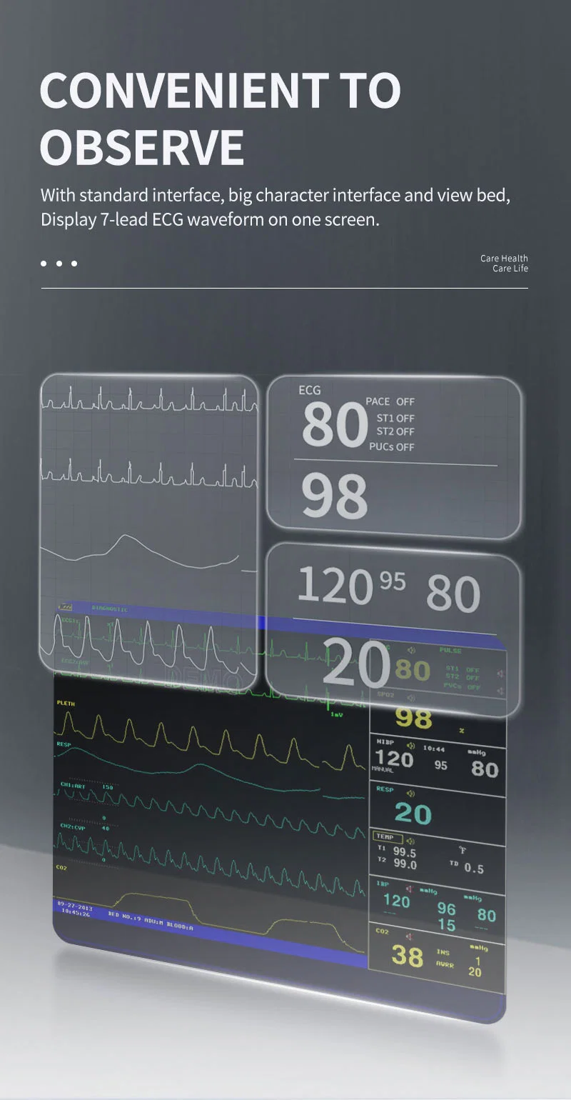 Contec Cms8000 Medical Emergency Cheap Multi-Parameter Portable Patient Monitor