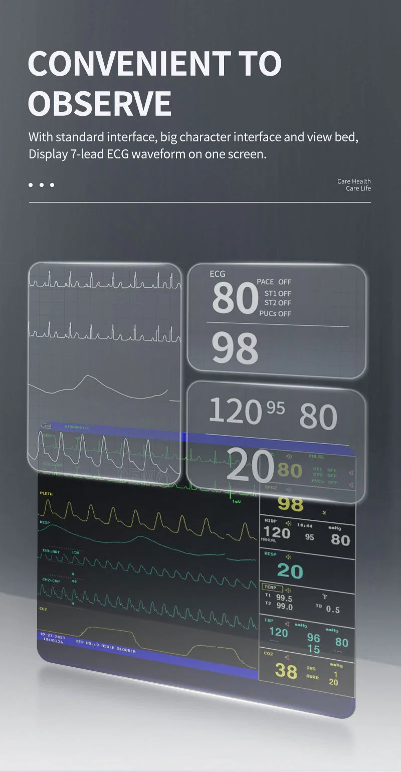 Contec Cms8000 Patient Monitoring Hospital Equipment ICU Portable Multiparameter Patient Monitor