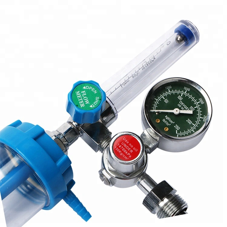 High Quality Gas Cylinder Oxygen Flow Meter with Humidifier Bottle