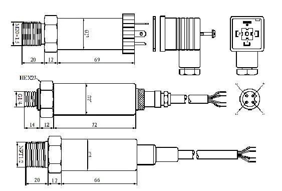 RS485 4-20mA Output Modbus Pressure Senso Water Gas Oil Liquid Measurement