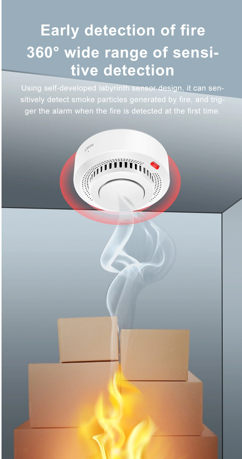 Easy Installation Tuya APP Control Household Zigbee WiFi Smart Fire Carbon Monoxide Smoke Gas Alarm Detector 12V