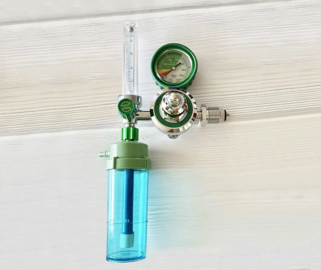 High Quality Gas Cylinder Oxygen Flow Meter with Humidifier Bottle