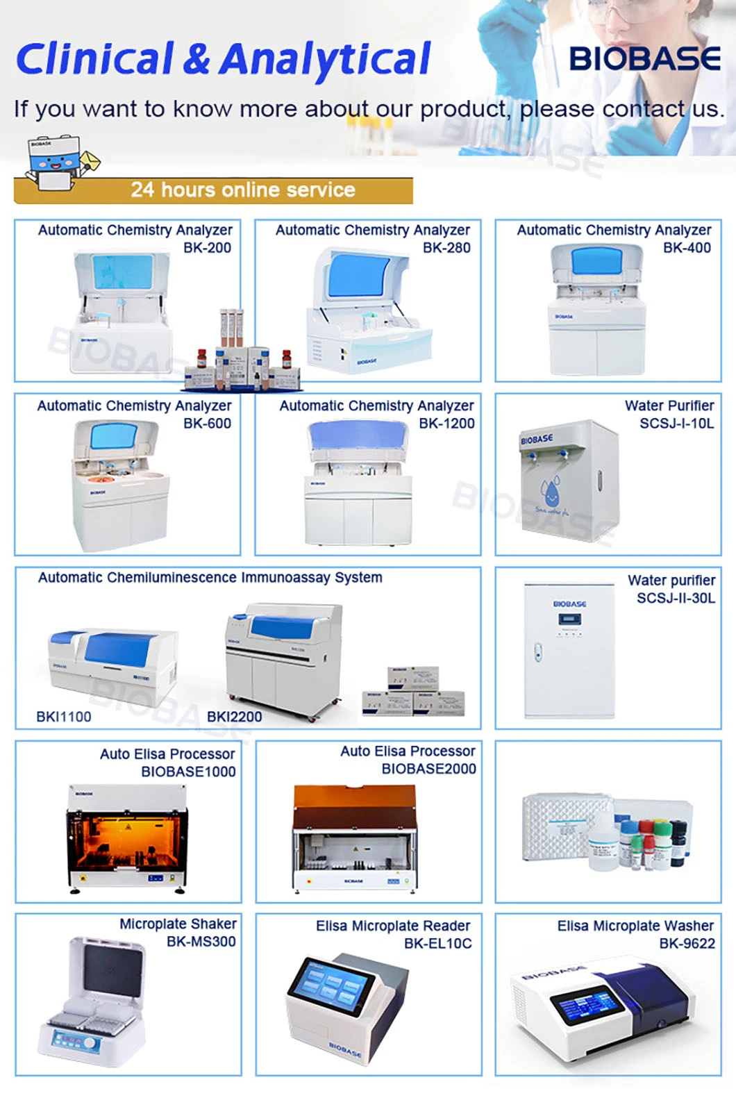 Biobase Fully Chemistry/Hospital Clinical Lab Instrument Auto Elisa Processor