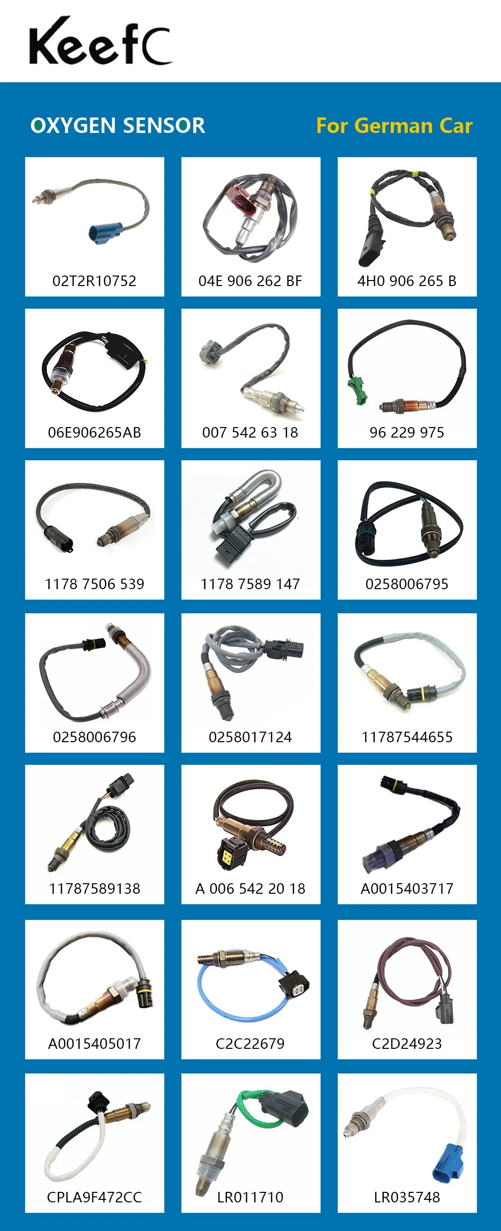 Keefc Car Accessories Automotive Engine Sensor 89467-06080 8946706080 O2 Oxygen Sensor for Toyota Camry 2007-2016