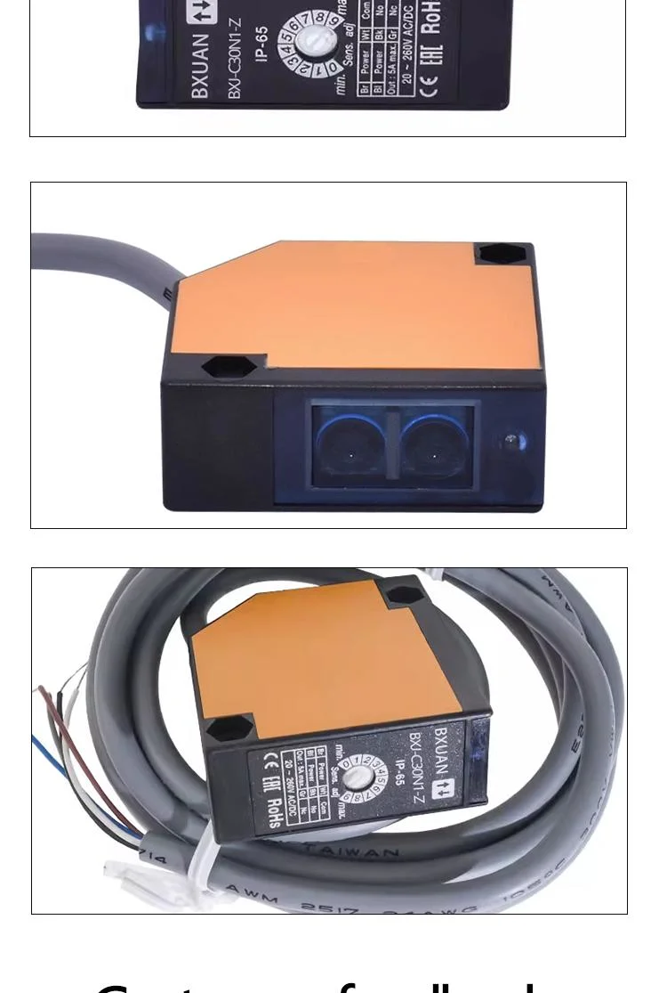 Safe and Stable Detection Distance 4m NPN Three Wire Output No+Nc Retro Reflective Optical Photoelectric Switch Sensor