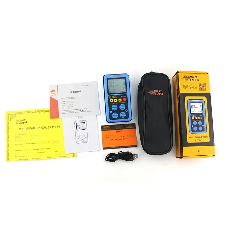 St8904 Portable Gas Analyzer 4-in-1 Harmful Oxygen Gas Detector