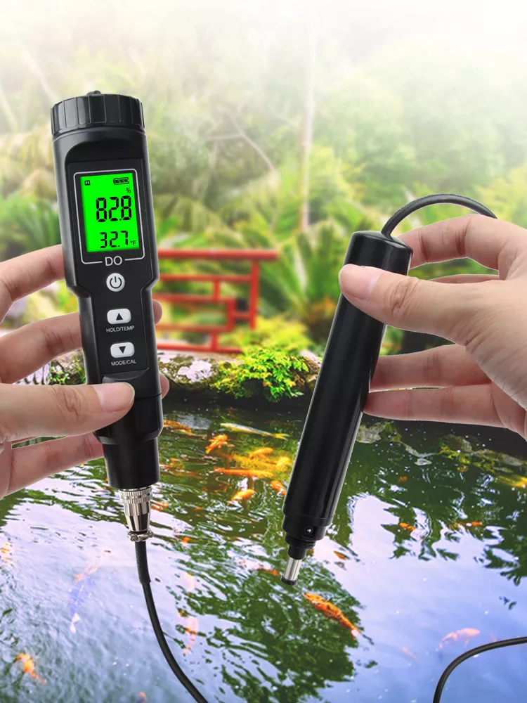 Portable Digital Dissolved Oxygen and Temperature Meter Oxygen Analyzer Dissolved Oxygen Detector with Electrode Filling