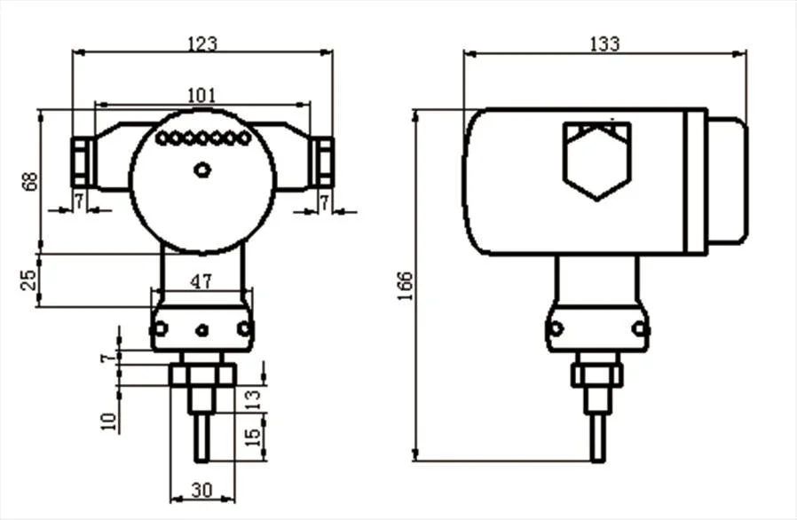 Industrial Thermal Flow Sensor with Switch for Monitoring Liquid Gas