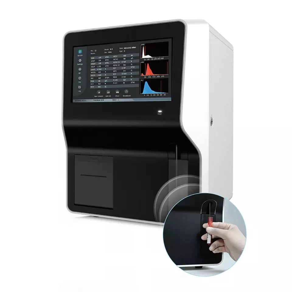 Auto Hematology Analyzer 3-Part Differential Touch Screen Double-Channel Blood Test Analysis