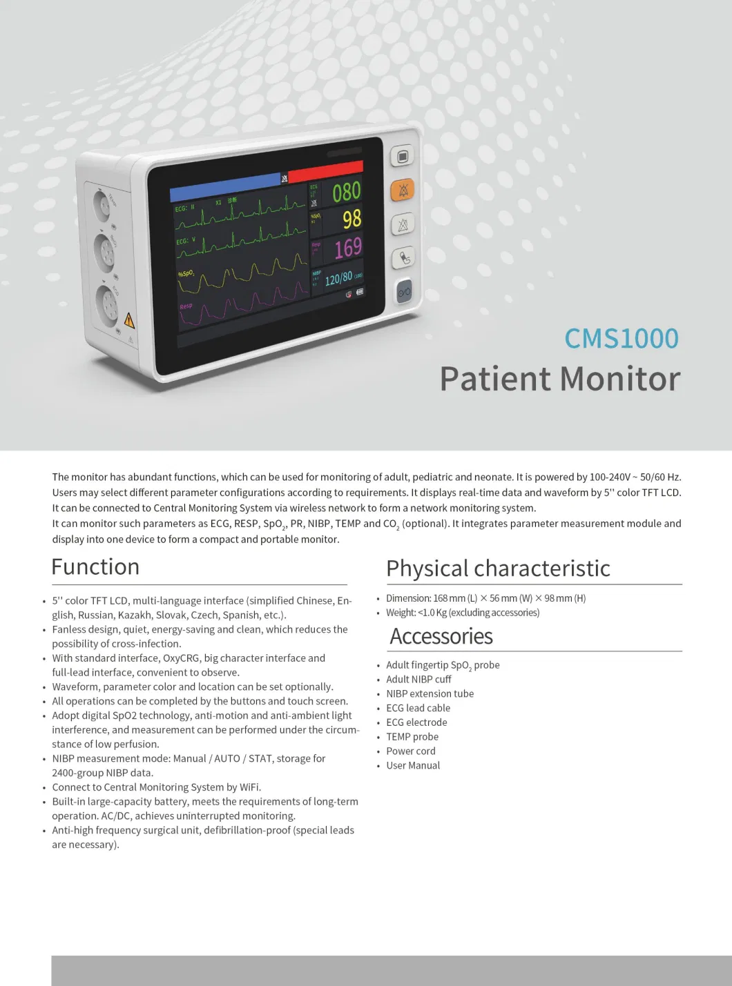 China Patient Contec Portable Vital Signs Sign Diagnosis Medical Equipment Fetal Monitor