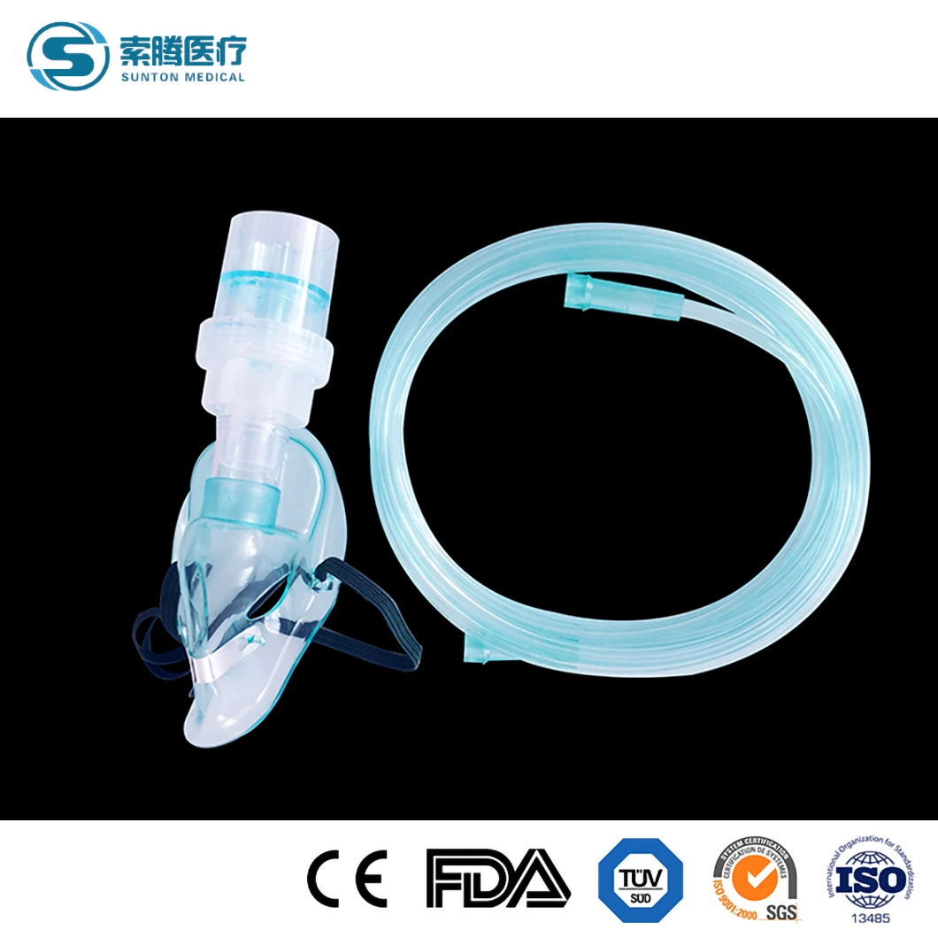 Sunton China Oxygen Mask Factory Measurement 100PCS/CTN L Disposable Oxygen Mask Disposable Medical Usage High Concentration Nebulizer Kit Facial Oxygen Mask