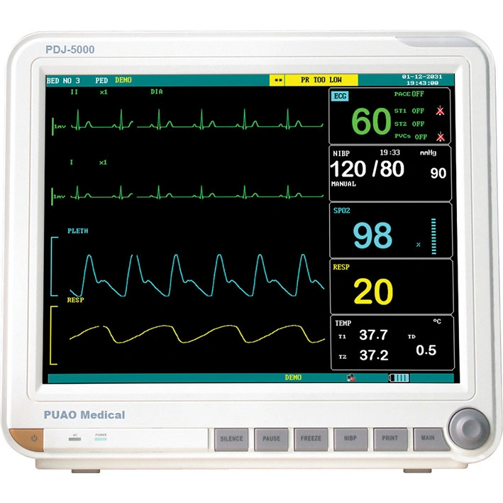 Etco2 ICU Hospital Patient Monitor Pdj-5000