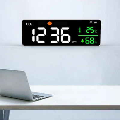 Monitoraggio dell&prime;aria in ambienti interni per la cura sana 24 ore Monitoraggio in tempo reale del misuratore CO2 ppm