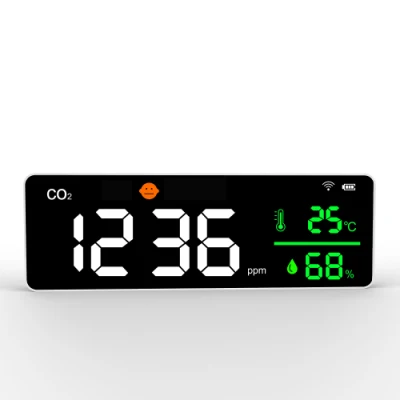 Misuratore di CO2 per interni, temperatura e umidità montaggio a parete, monitor per anidride carbonica con sensore CO2 NDIR