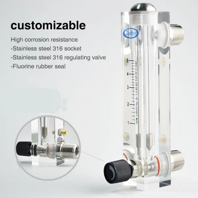 Misuratore rotametro acrilico per montaggio a pannello misuratore flusso aria misuratore flusso gas Flussometro ossigeno Ar N2 da laboratorio