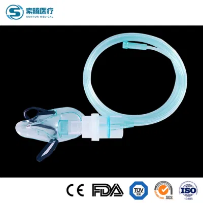 Maschera di ossigeno Sunton China misurazione in fabbrica 100 PZ/CTN L ossigeno monouso Maschera monouso uso medico Kit nebulizzatore ad alta concentrazione ossigeno facciale Maschera
