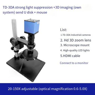 Il microscopio elettronico 3D ad alta definizione HDMI elimina la luce 3D forte Microscopio di misurazione per osservazione e rilevamento