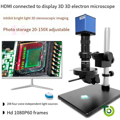 Il microscopio elettronico 3D ad alta definizione HDMI elimina la luce 3D forte Microscopio di misurazione per osservazione e rilevamento