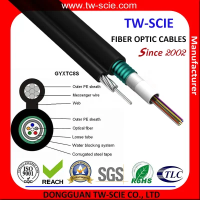 Prezzo di fabbrica 2/4/6/8/12 Core Figura 8 cavo in fibra ottica autosupportante Gyxtc8s