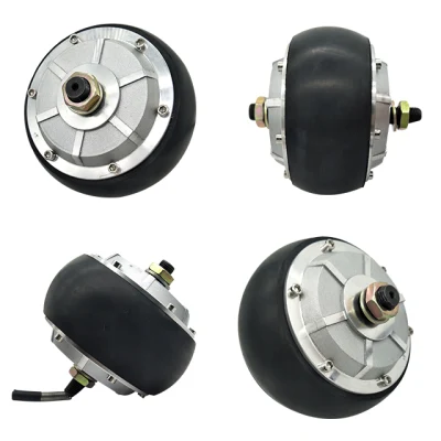 Pneumatico in gomma Zltech 4,5 pollici 24 V IP54 150 kg carico 300-370 giri/min CC Trasmissione del robot senza ingranaggi con encoder senza spazzole servomotore del mozzo ruota elettrico Motore con CE RoHS