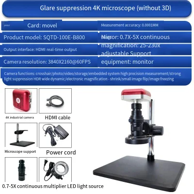 Microscopio video 4K ad alta definizione Test industriali High Magnification Scientific Ricerca CCD Fotografia misurazione microscopio digitale 3D