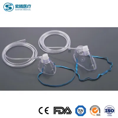Maschera di ossigeno Sunton China misurazione in fabbrica 100 PZ/CTN L ossigeno monouso Maschera monouso uso medico Kit nebulizzatore ad alta concentrazione ossigeno facciale Maschera