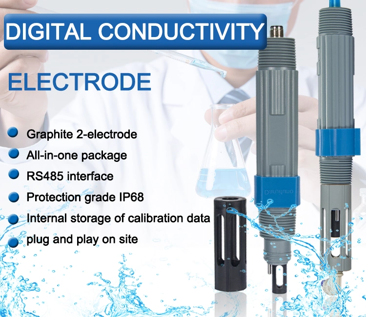 Online Water 0~200.0 &mu; S/Cm Conductivity Ec/TDS/Salinity Probe/Electrode/Sensor with Self Cleaning Function