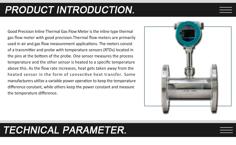 Digital LCD Display Thermal Gas Flowmeter Gas Mass Flow Meter for Oxygen