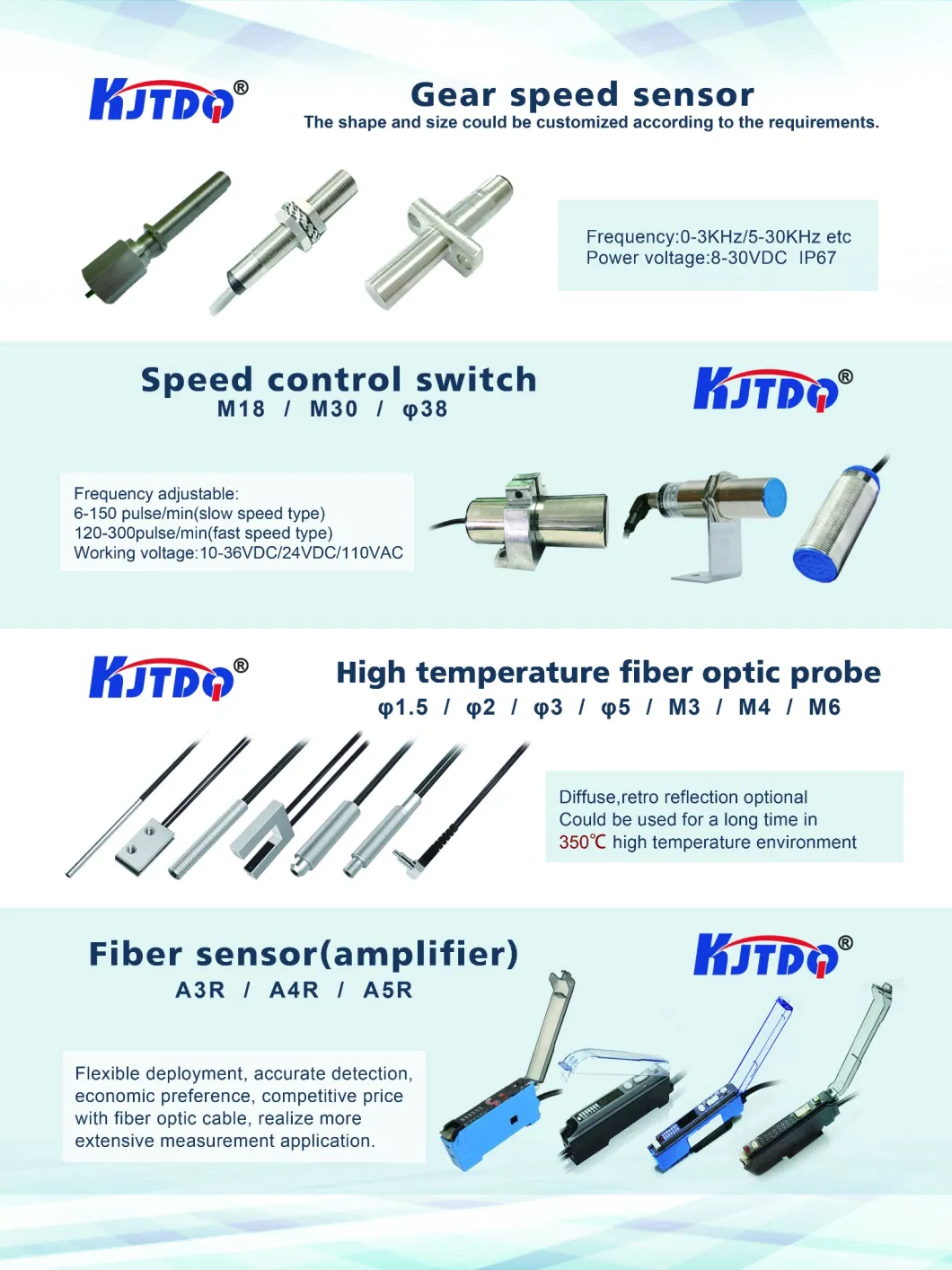Kjt - M12 Fiber Optic Infrared Diffuse Sensor Photocell Sensor PNP NPN