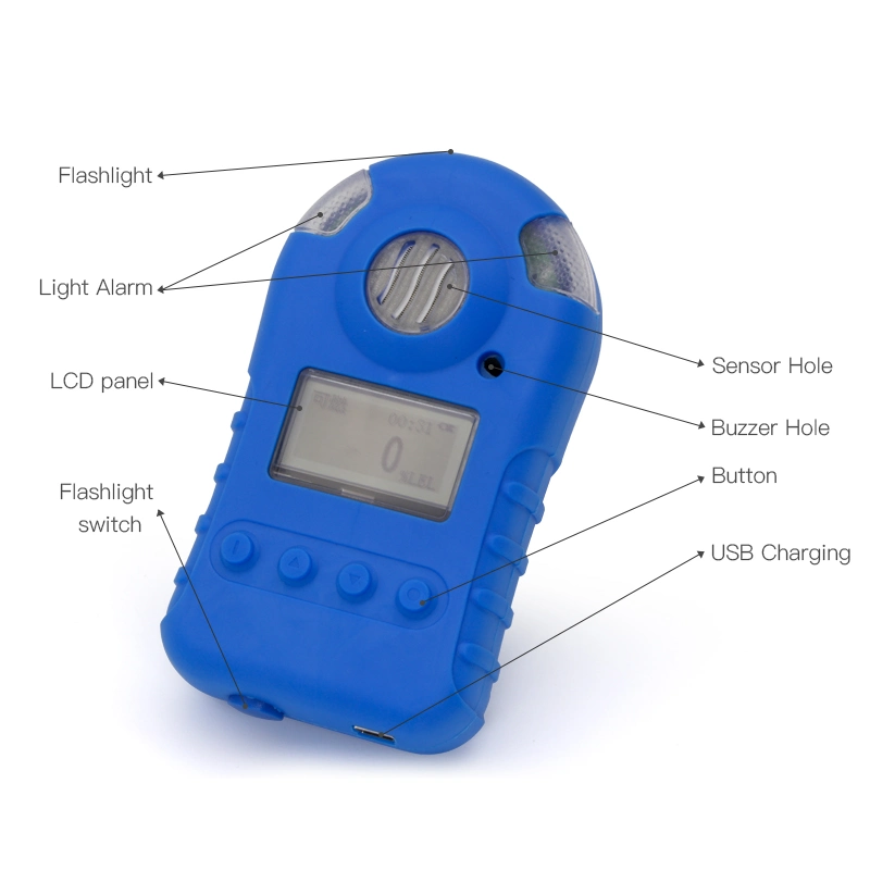 Oxygen Gas Analyzer Hydrogen Sulfide Gas Detector Portable Single Gas Detector