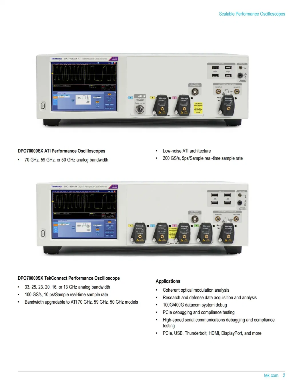 Dps77004sx Dual Unit System70 GHz 200 GS/s Dpo70000sx Ati Performance Oscilloscope