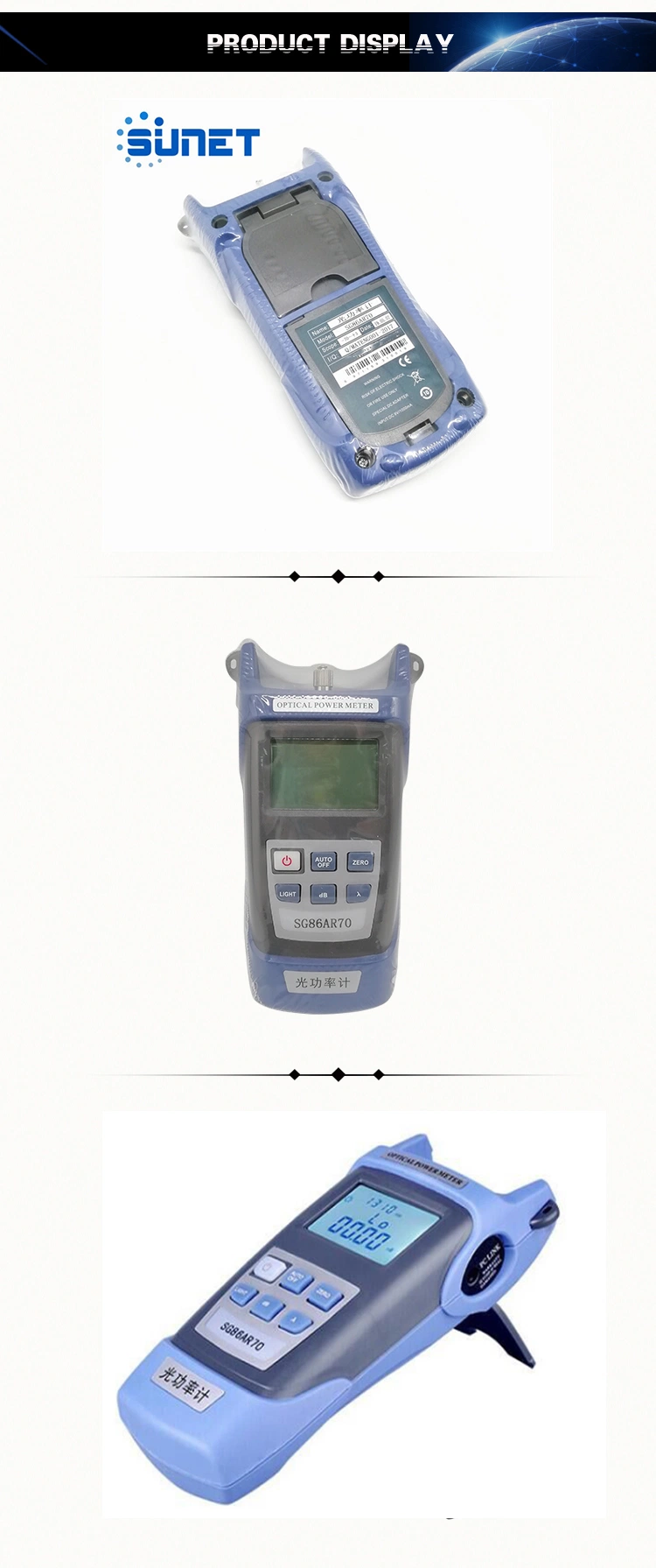 Laser Power Cable Tester FTTH Fiber Optic Optical Power Meter Build in 5MW Visual Fault Locator