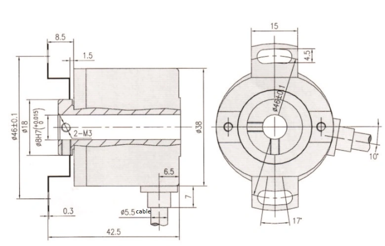 Hollow Shaft Type 38mm Incremental Optical Rotary Encoder