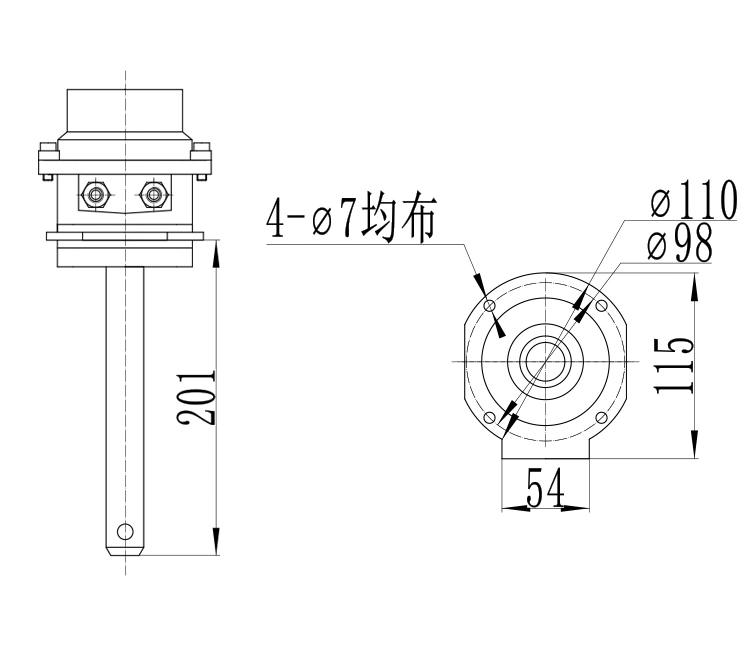 Aluminum 5-Wire Overcharge Optical Sensor Probe Anti Overflow