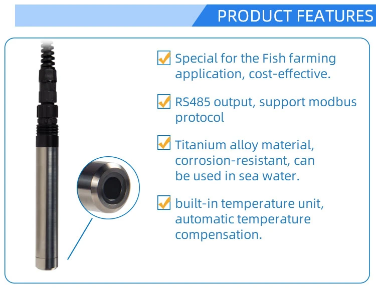 High Working Pressure Seawater Corrosion Resistance Do Dissolved Oxygen Sensor Probe 20mg/L