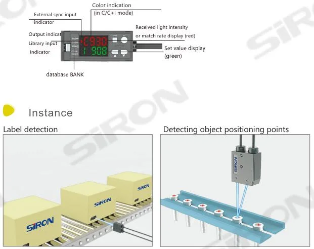 Siron Color Sensor NPN/PNP Stable Detection of Nearly 1000 Colors