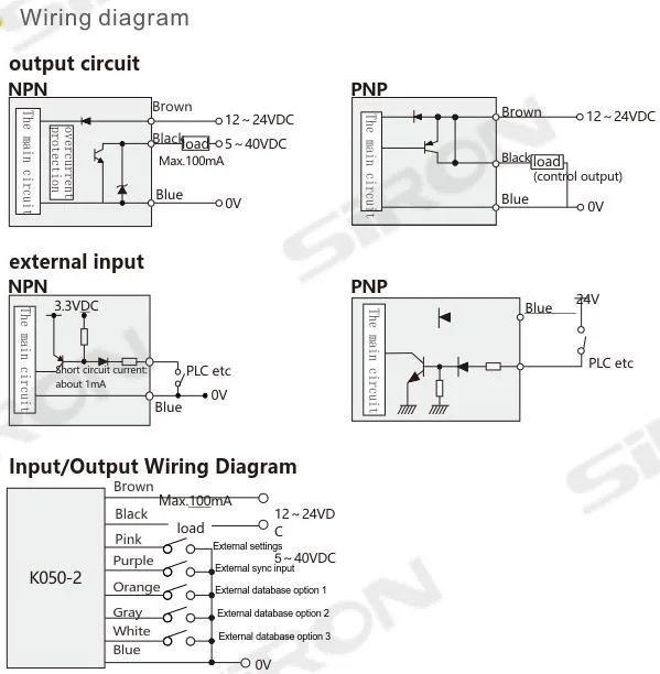 Siron Color Sensor NPN/PNP Stable Detection of Nearly 1000 Colors