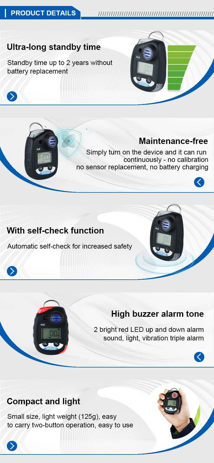 Minimeta-Co Handheld Carbon Monoxide Gas Leak Detector Alarm Gas Analyzers Sensor