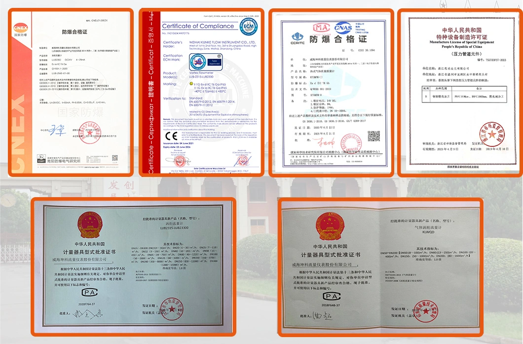 Vortex Flowmeter for Medical Hydrogen and Oxygen Measurement, with High Accuracy and Convenient Installation