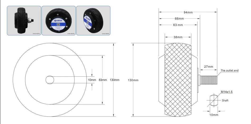 Ce Certificate OEM ODM 5 Inch Gearless Brushless DC 150W 3.2n. M 24V Electric Wheel Hub Servo Motor for Robot Agv