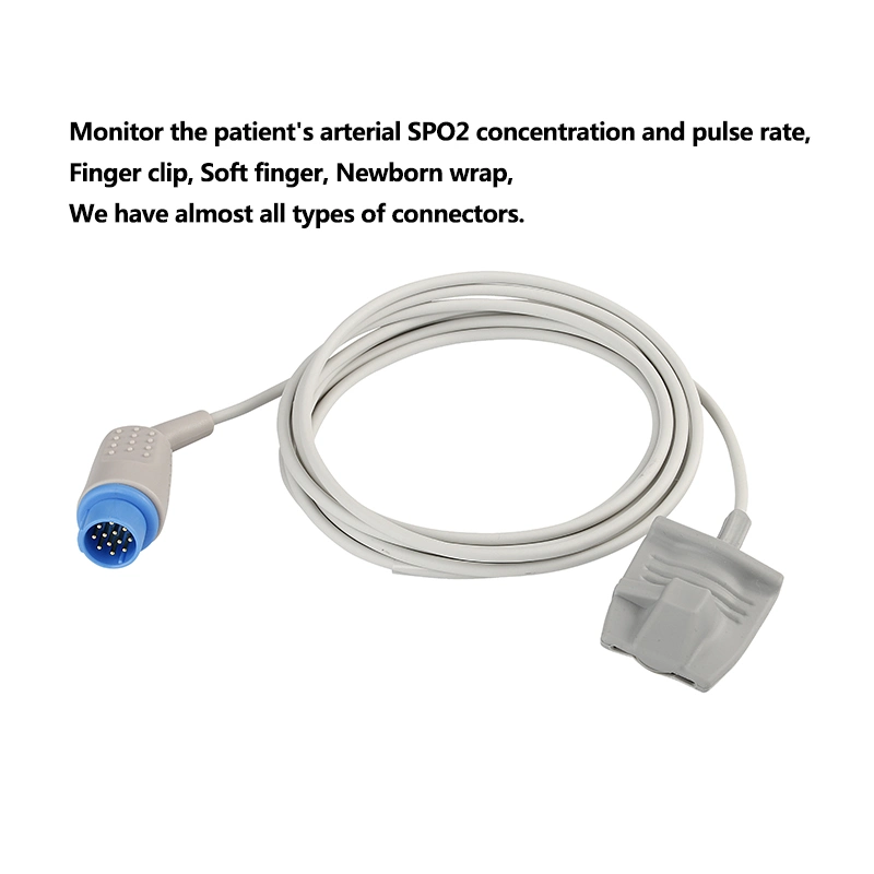 Patient-Monitor Cables Connect Biolight M Series Adult Soft SpO2 Blood Oxygen Sensor Probe