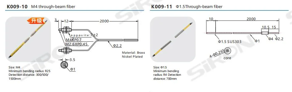 Siron K009 Through-Beam Fiber Optic Sensor Diffuse Reflection Sensor Quick Response Infrared Fiber Sensor