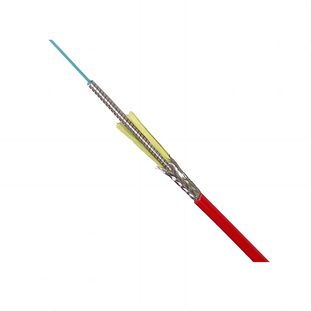 Red LSZH Jacket High Temperature Measurement Sensing Optic Fiber Cable