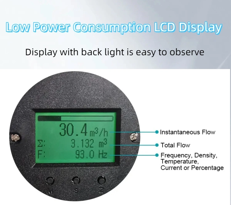 4-20mA Digital Compressed Air Flowmeter Oxygen CO2 Hydrogen O2 Vortex Flow Meter